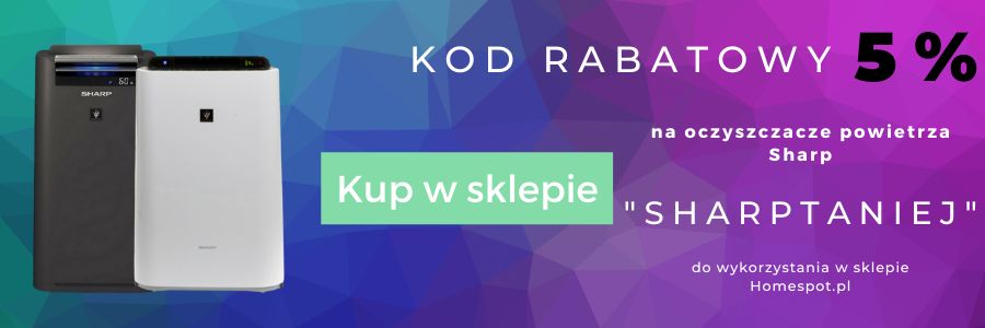 Promocja oczyszczacza powietrza Sharp 5% baner