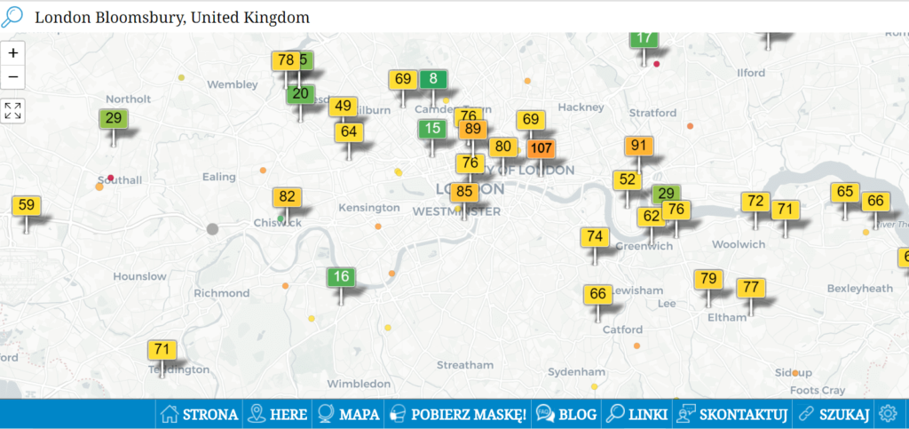 Poziom smogu na świecie