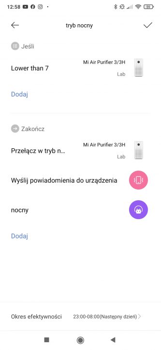 Xiaomi 3H tryb nocny aplikacja mobilna