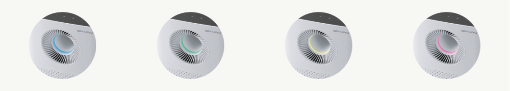 Wskaźnik kolorystyczny w oczyszczaczu powietrza Coway Storm.