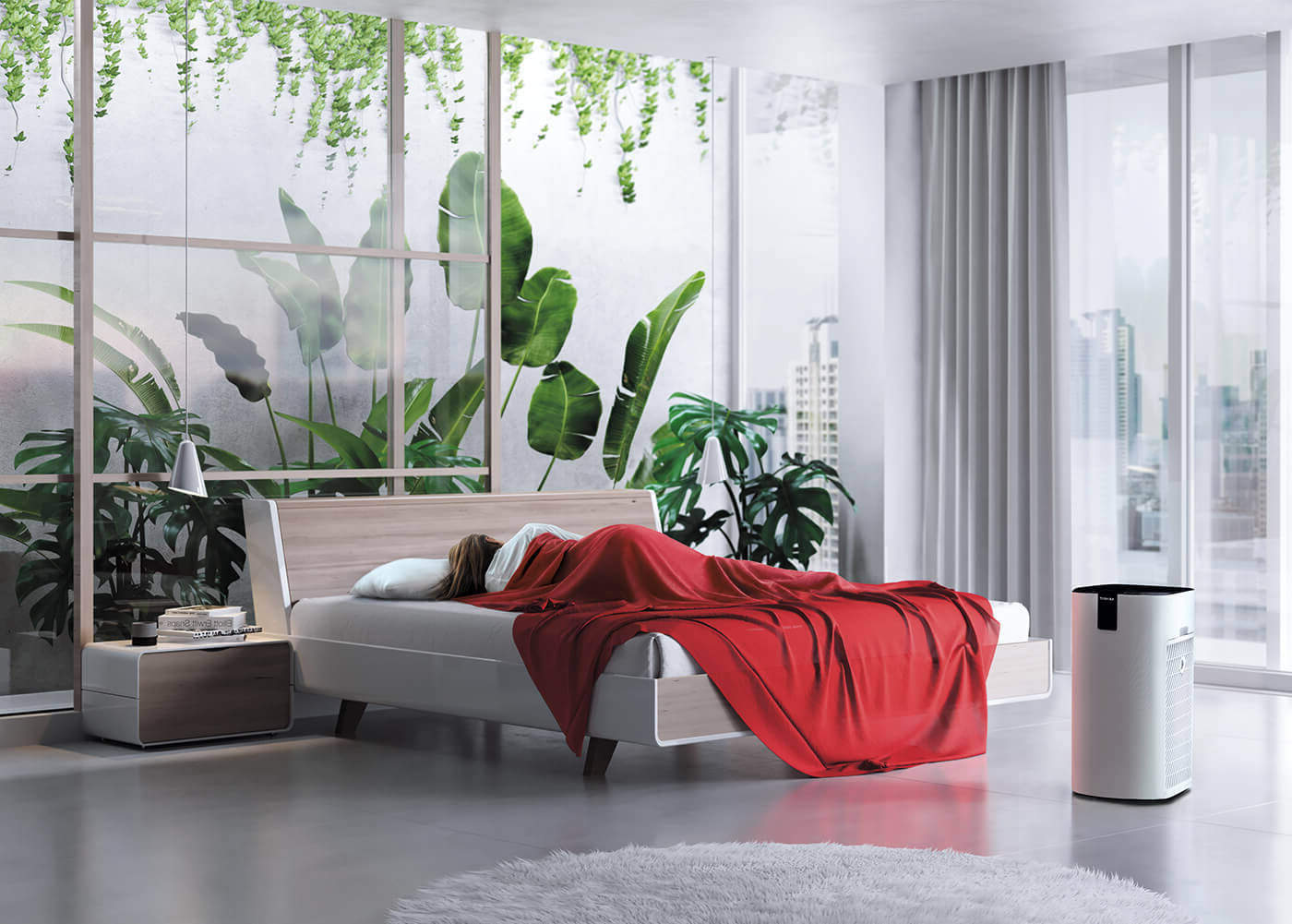 Oczyszczacz powietrza TOSHIBA CAF-X116XPL w sypialni