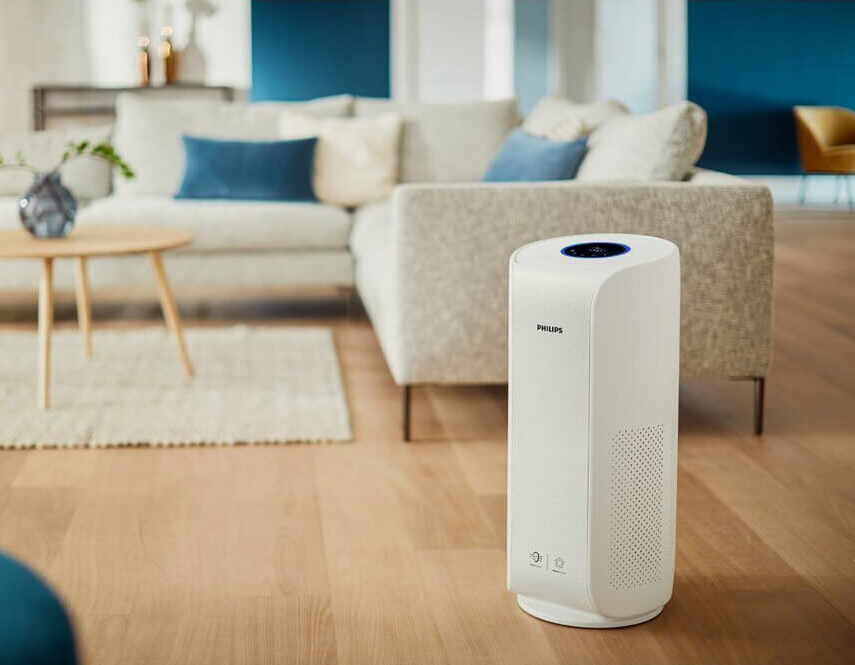 Oczyszczacz powietrza Philips Dual Scan AC3055/50 w salonie