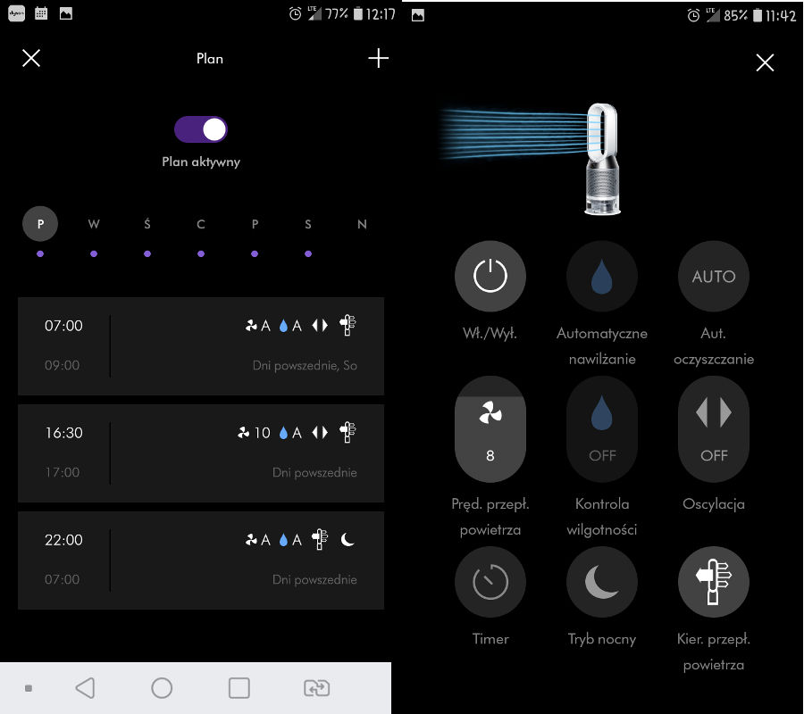 Aplikacja Dyson Screeny