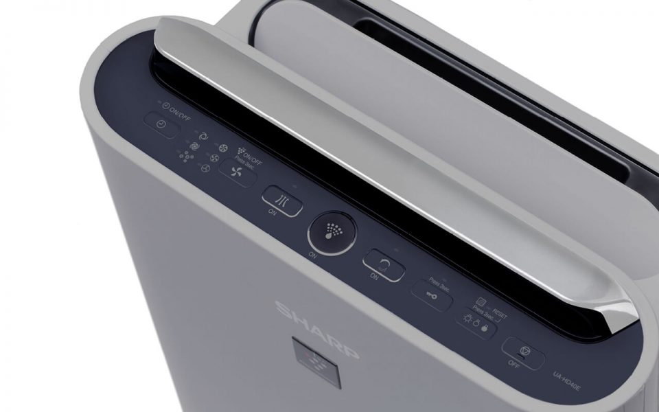 Panel sterowania w oczyszczaczu Sharp UA-HD50E-L