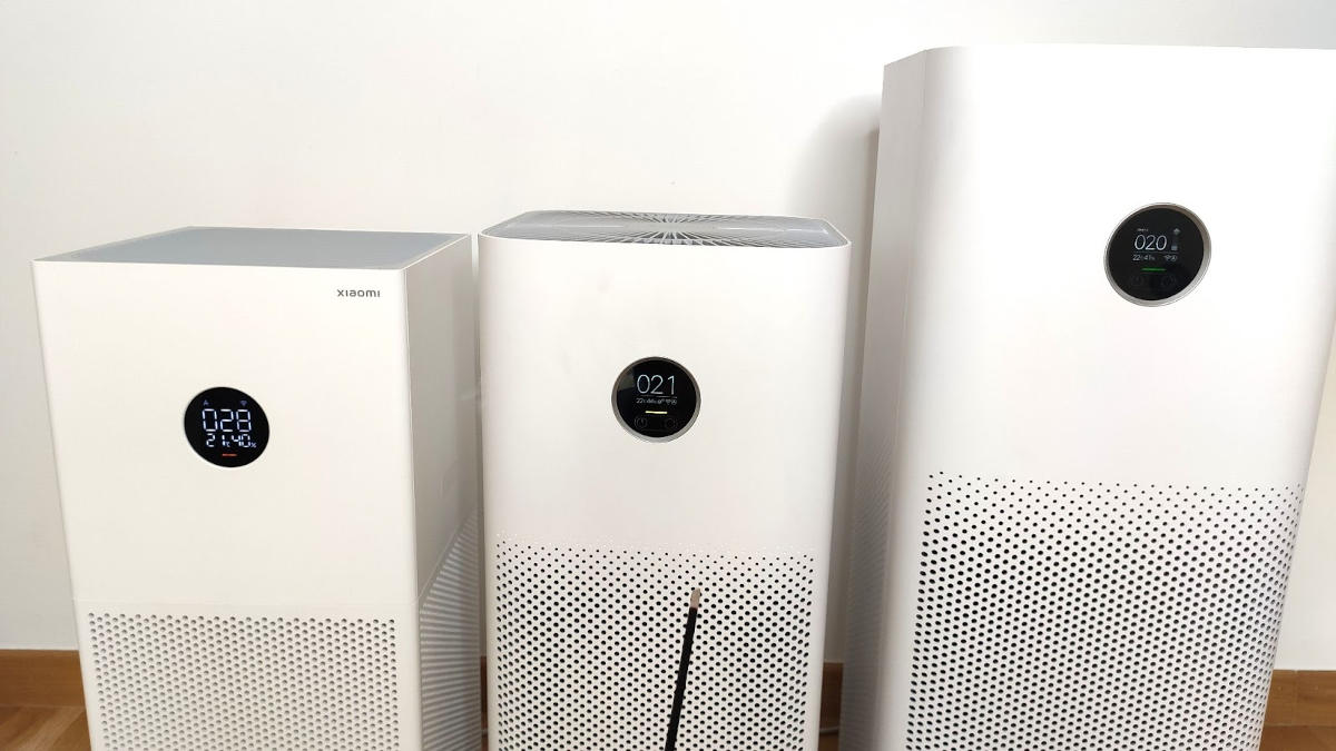 Zdjęcie z testu porównującego reakcję na smog oczyszczaczy Xiaomi Air Purifier 4 i 3H