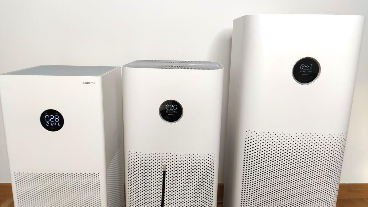 Zdjęcie z testu porównującego reakcję na smog oczyszczaczy Xiaomi Air Purifier 4 i 3H
