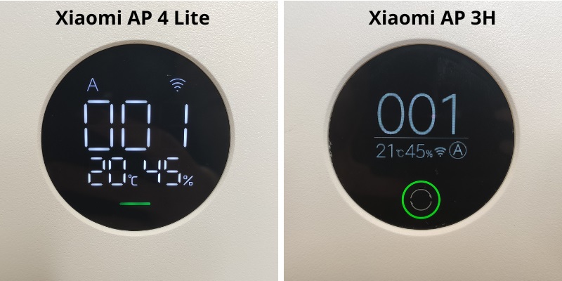 Wyświetlacze w oczyszczaczach Xiaomi AIr Purifier 4 Lite i 3H